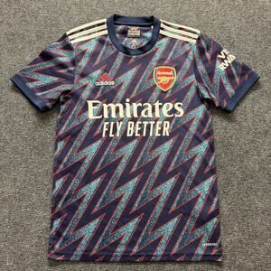 Arsenal Jersey Mens XS Blue Navy Soccer 21-22 Third Emirates Adidas AEROREADY